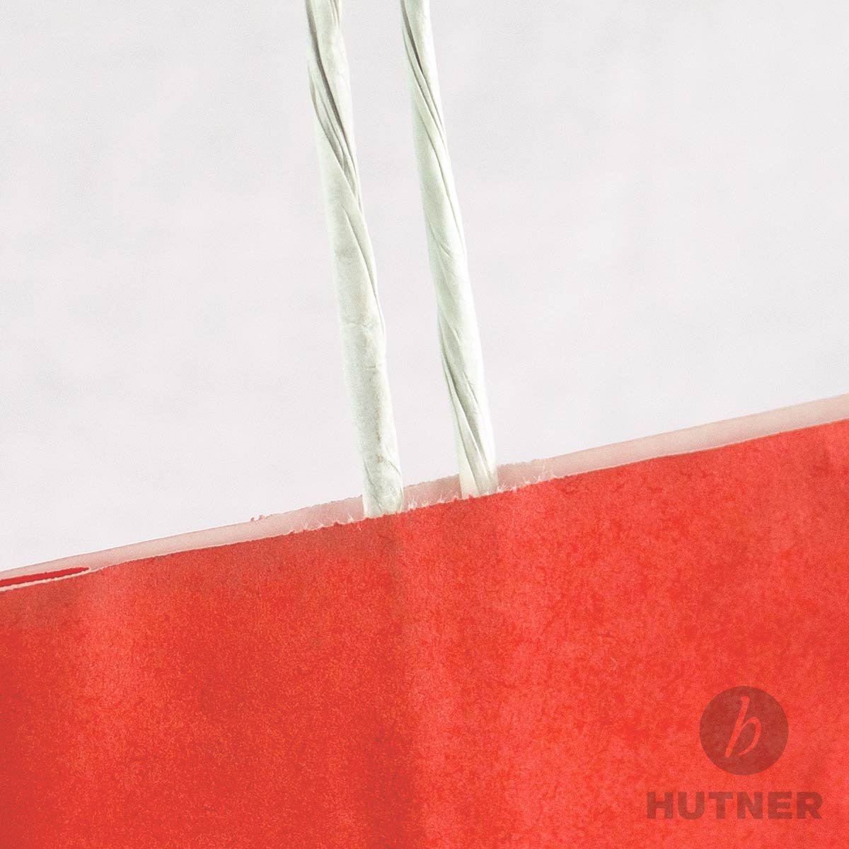 Papiertüten rot mit Kordel-Henkel I 250 Stk. 22+10x28cm I Papiertragetasche für Einzelhandel, Weihnachten, Mitbringsel, TO-GO I Geschenktüten aus Kraftpapier I HUTNER