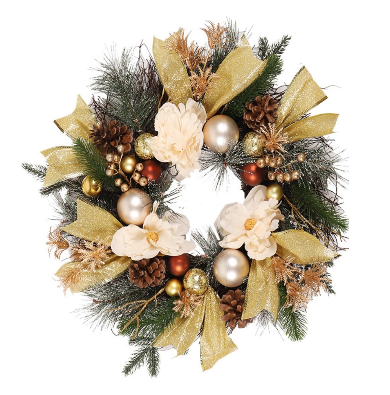 Winterkranz Dekokranz Weihnachtskranz for Die Haustürdekoration Mit Schleifen Und Tannenzapfen Adventskranz Christbaumschmuck