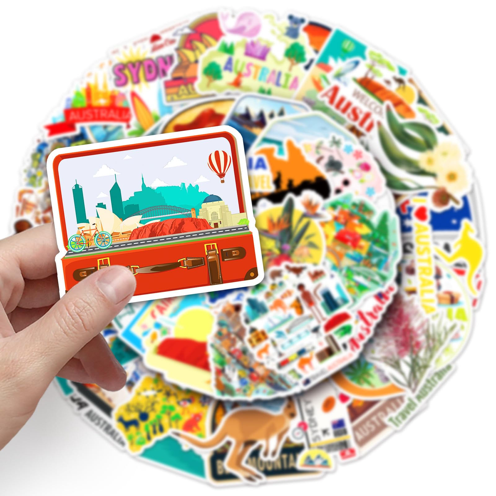Australia Stickers 50Pcs Waterproof Cute Australian Landscape Sticker for Water Bottle Skateboard Computer Laptop Car Bike Luggage Phone Guitar,Vinyl Funny Travel Sticker for Adults Teens - Image 3