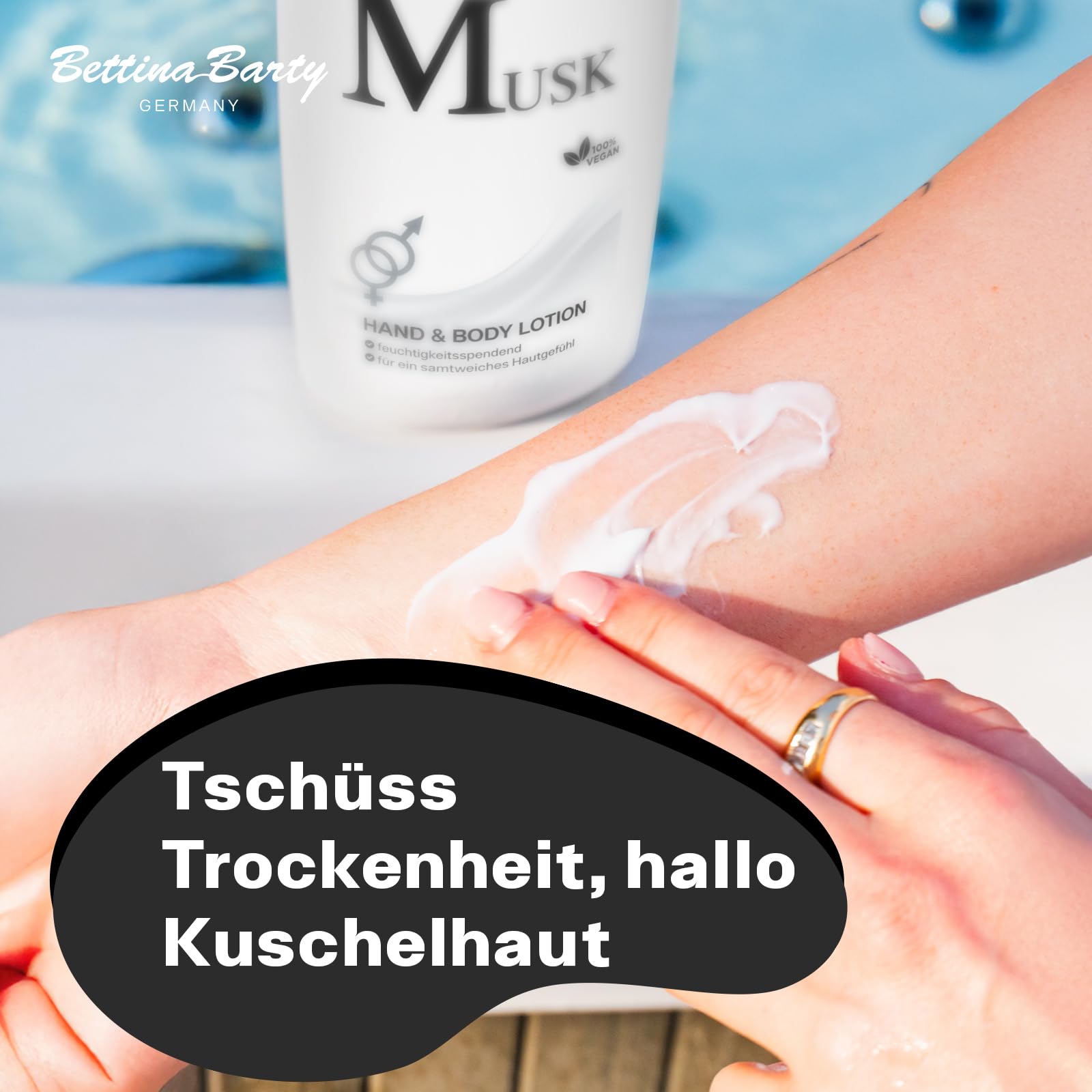 Bettina Barty Musk Hand & Body Lotion 12 x 500 ml – Feuchtigkeitspflege mit sinnlichem Moschusduft für Haut & Hände – Mit schnell einziehender Formel