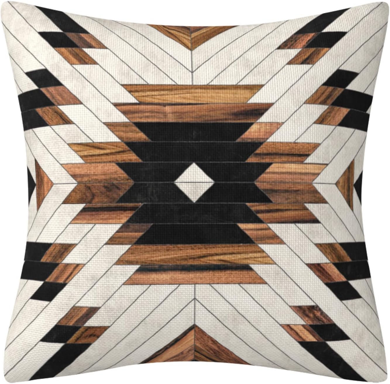 Geometric Black Brown Throw Pillow Cover Boho Western Farmhouse Decorative Throw Pillowcase Indoor Outdoor Cushion Cover Tribal Pattern Aztec Pillowcase for Couch Bedroom 16 x 16 Inch Set of 4