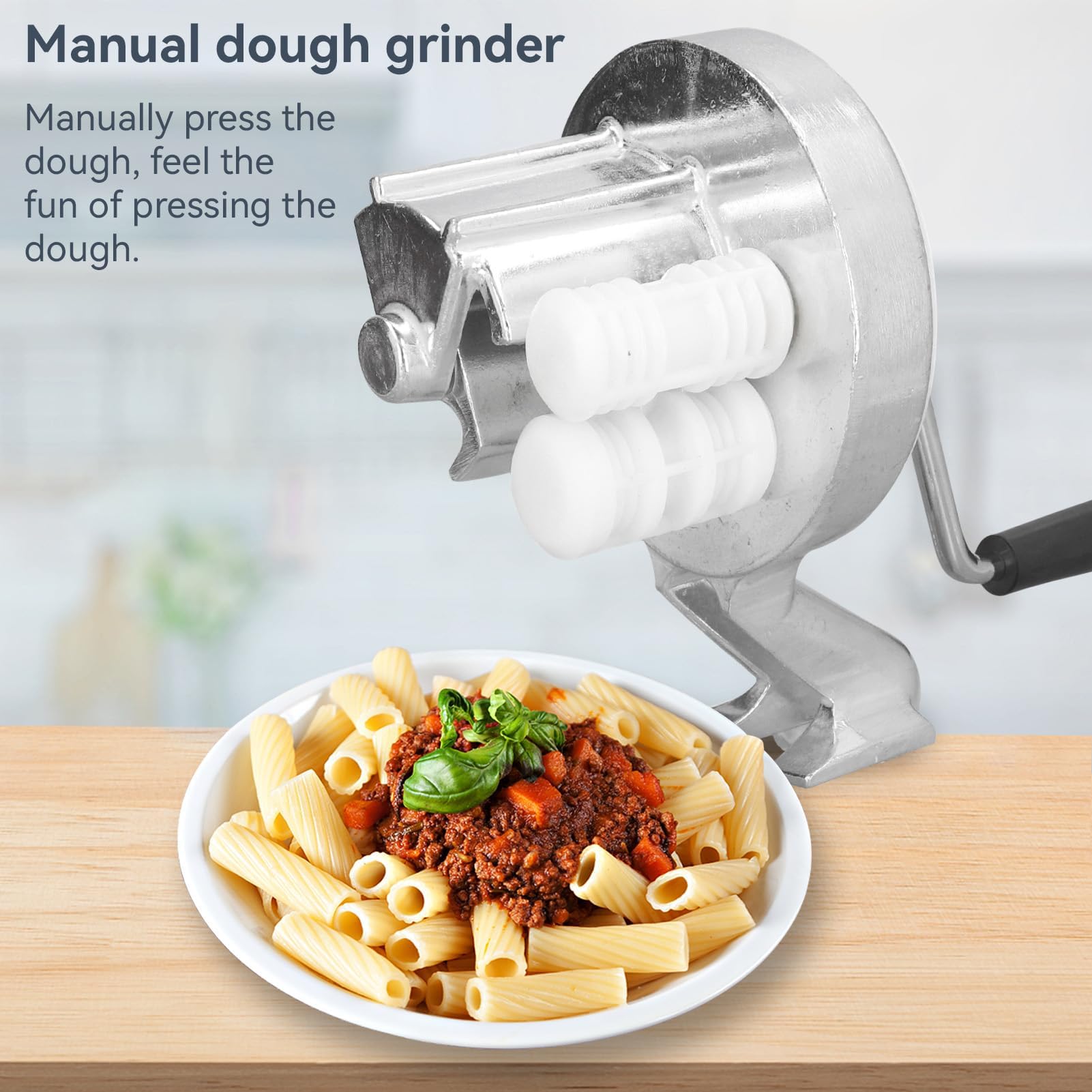 Extruder Pasta Maker,Manual Pasta Maker Hand Crank,Stainless Steel Cavatelli Maker Machine for Making,Portable Hand Cranking Noodles Pressing Machine for Kitchen Restaurant