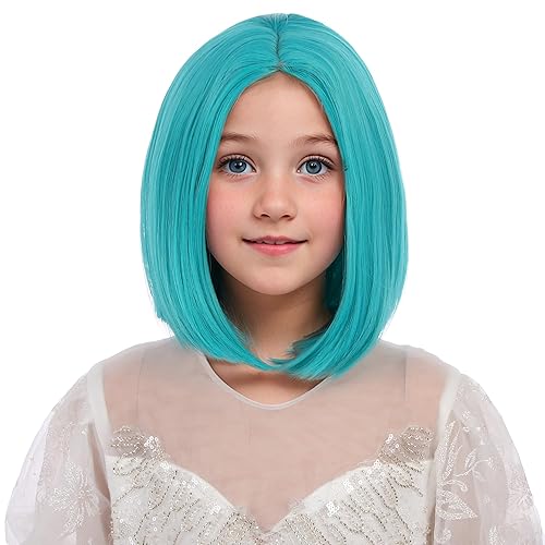 Miniatura 13 de Peluca trenzada negra con flequillo para niños, peluca larga y recta con 2 coletas, pelucas sintéticas para niñas, pelucas sintéticas con gorra