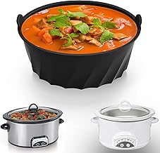 Leakproof & Reusable Slow Cooker Liners - Fits 6-7 Quart Oval Crock-Pot - Dishwasher Safe Cooking Liner for Easy Cleanup (Black Liner for 6-8 QT Oval Pot)