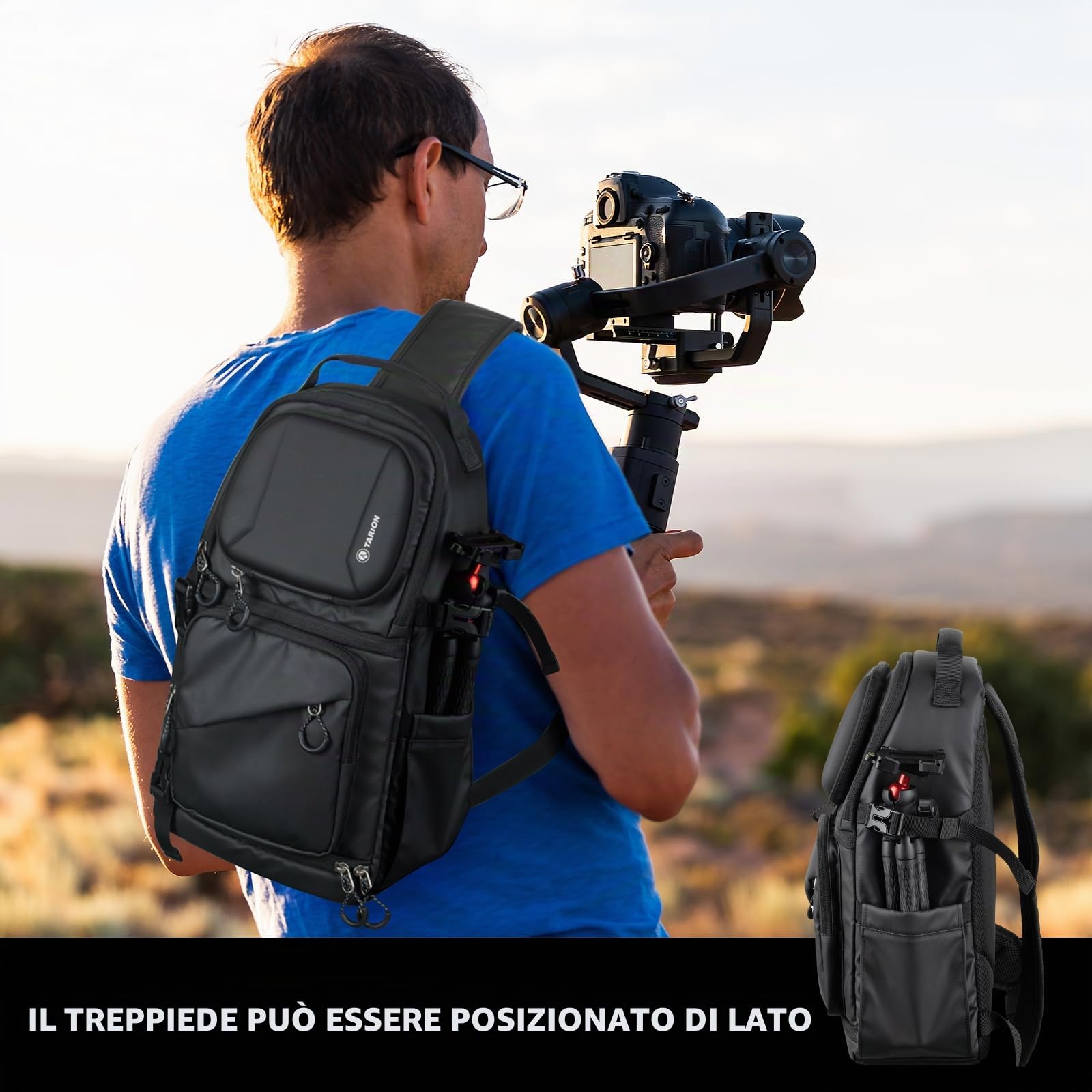 TARION Borsa Fotografica Fotocamera Monospalla: Borsa Macchina Fotografica Impermeabile Zaino Fotografico tracolla per fotocamera Compatibile con Fotocamera DSLR SLR Treppiede