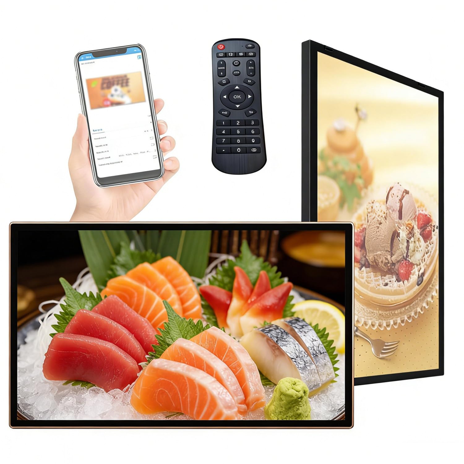 Cyfrowy ekran reklamowy LED Full HD 1080P, automatyczne odtwarzanie multimediów, obsługa WiFi/USB/SD, do tablic menu w restauracjach i promocji detalicznych 27in