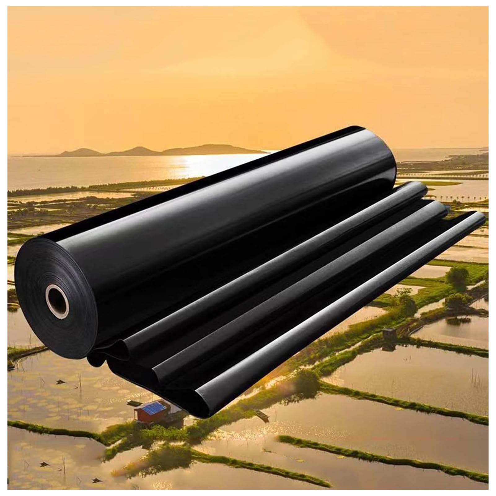 Telo per Laghetto da Giardino Sottostrato per Laghetto Nero Pieghevole,Telo per Laghetto Piscine per Pesci Membrana Pellicola Impermeabile,0.5mm,18x3m