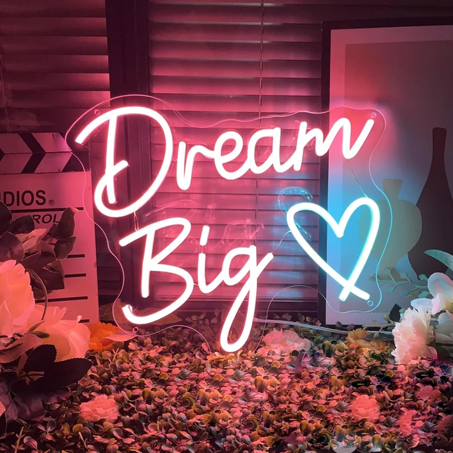 Dream Big Neon Sign 20 inches Led Lights Up Neon Signs Wall Art Decor for Home Bedroom Beauty Salon Bar Shop Party