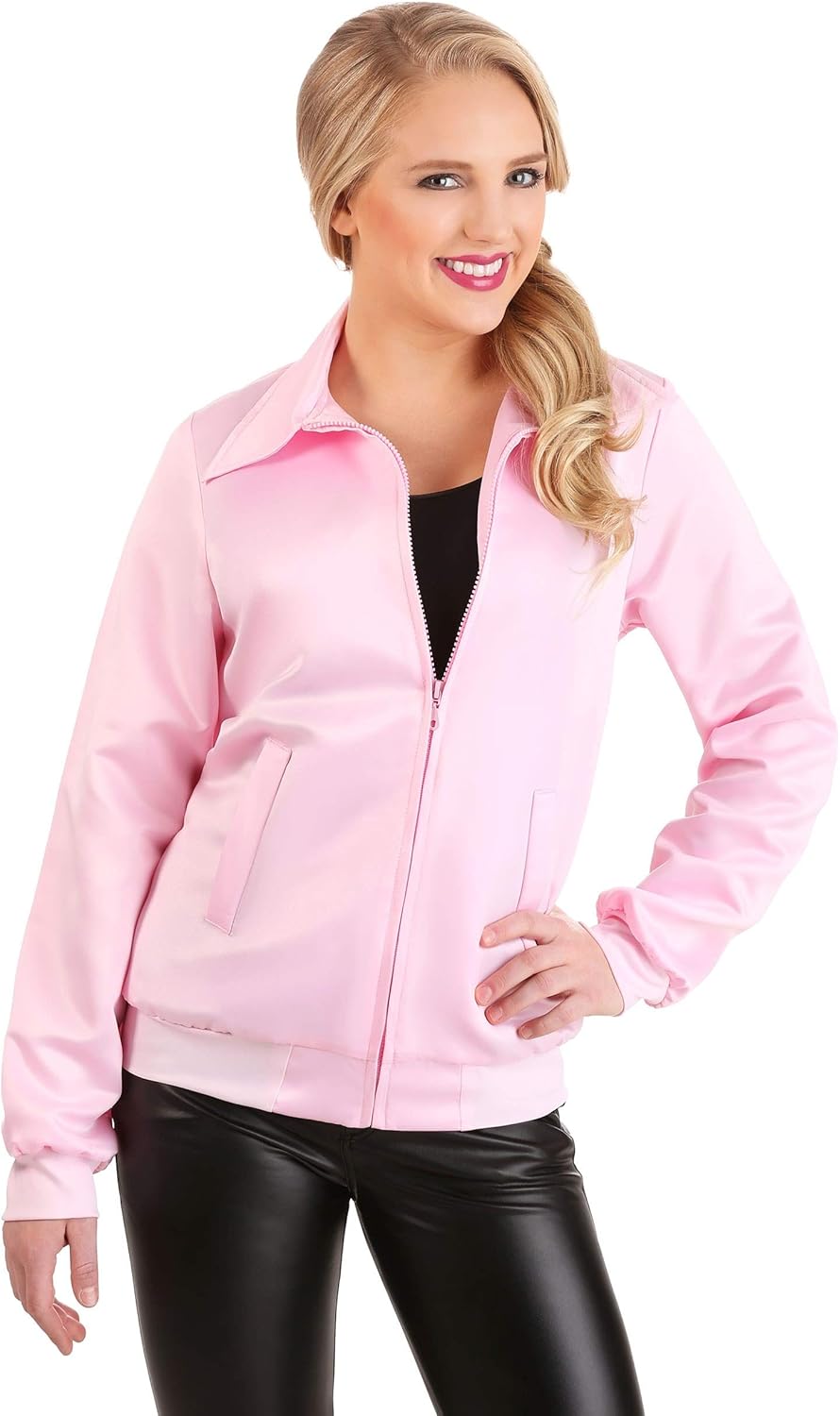 Pink Ladies Jacket, Grease Adult Halloween, 50s Popular Girl Costumes, Includes Jacket And Scarf