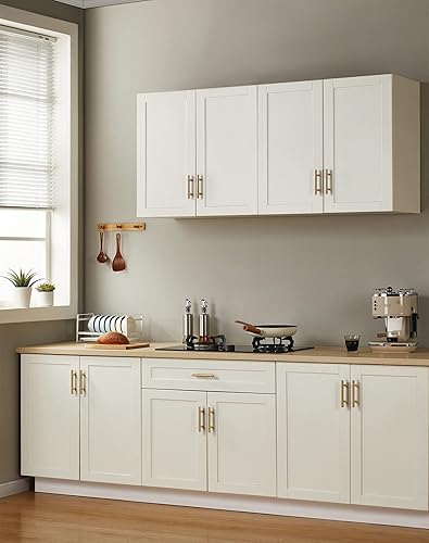 Miniatura 6 de HBL' Paquete de 30 tiradores de gabinete de cocina color dorado cepillado de 3 pulgadas de centro a centro, hechos de acero inoxidable, ideales para