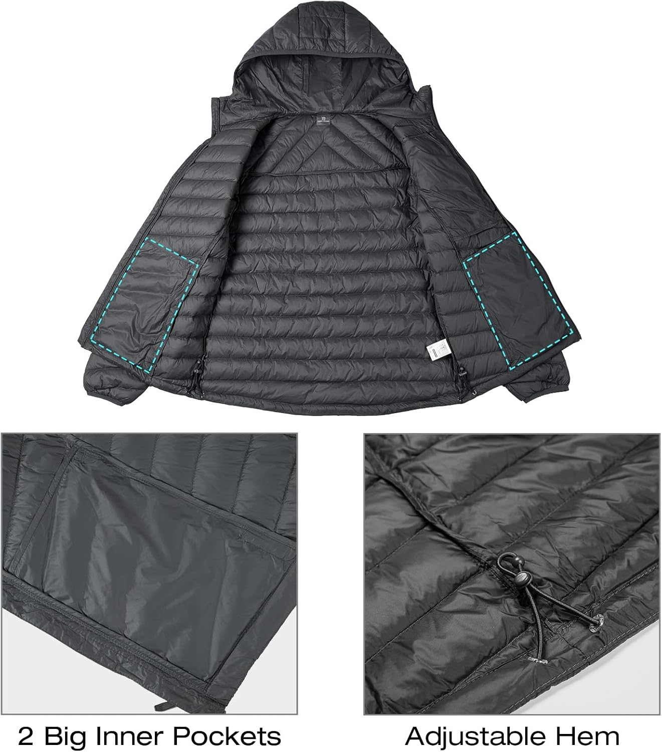 CAMEL CROWN Women's Down Jackets Lightweight Puffer Jackets Packable Quilted Winter Coat Hooded Outerwear With Chest Pocket - Image 4