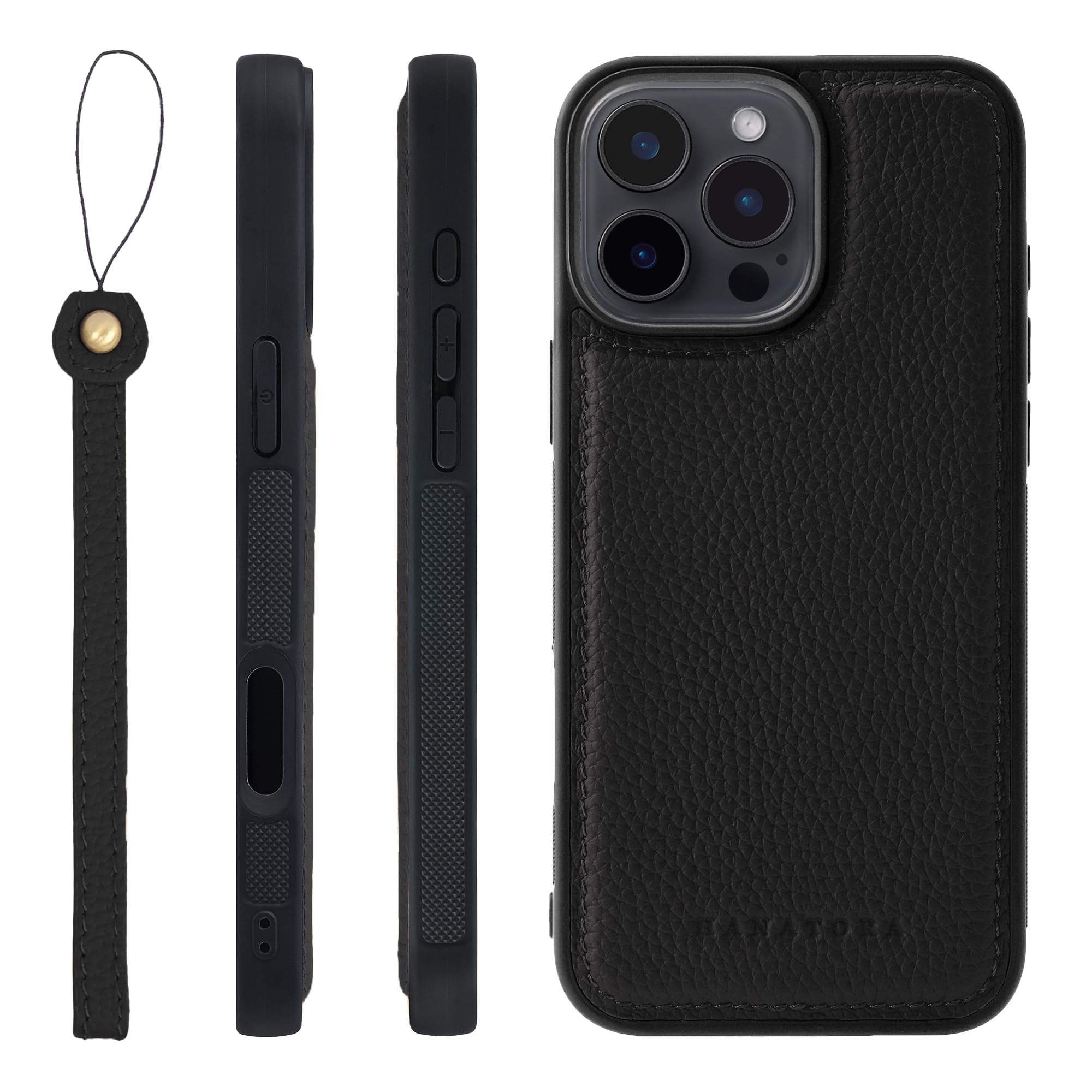 【色:ブラック_サイズ:iPhone16ProMax】HANATORA iPho Amazon.co.jp: HANATORA iPhone16ProMax ケース 本革 耐衝撃