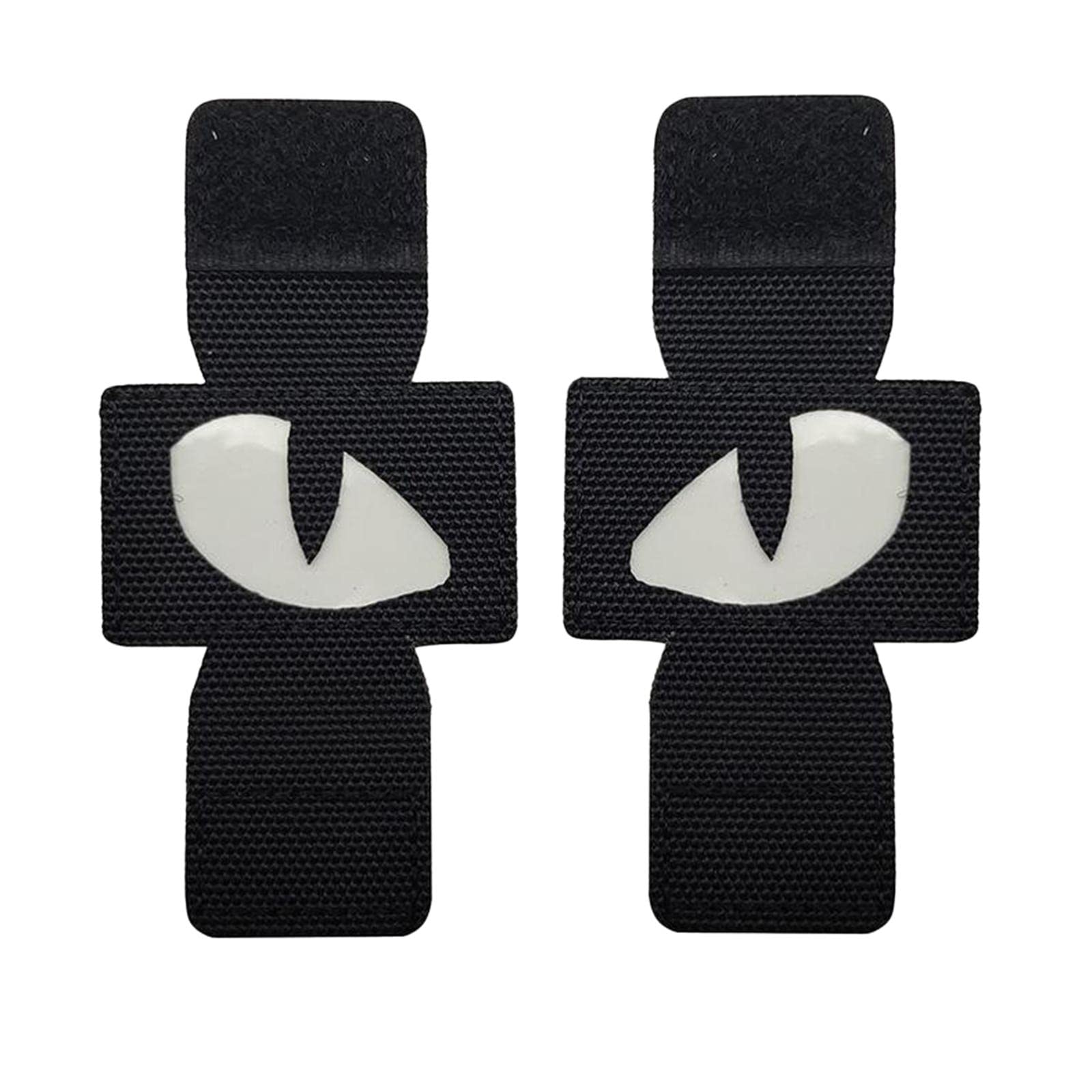 Oeil de chat appliqué réfléchissant brodé écusson noir à scratch pour vêtements