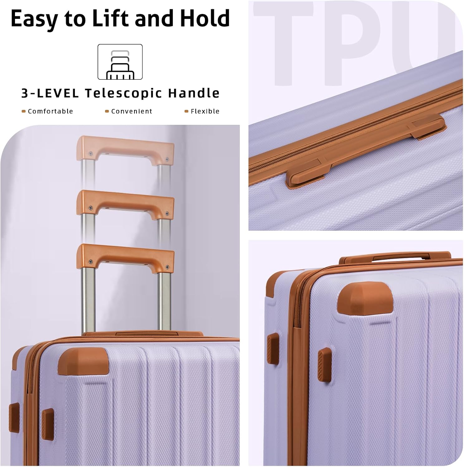  Luggage Sets 5 Piece, Suitcases with Wheels, TSA Lock, 20/24/28 Inch thumbnail