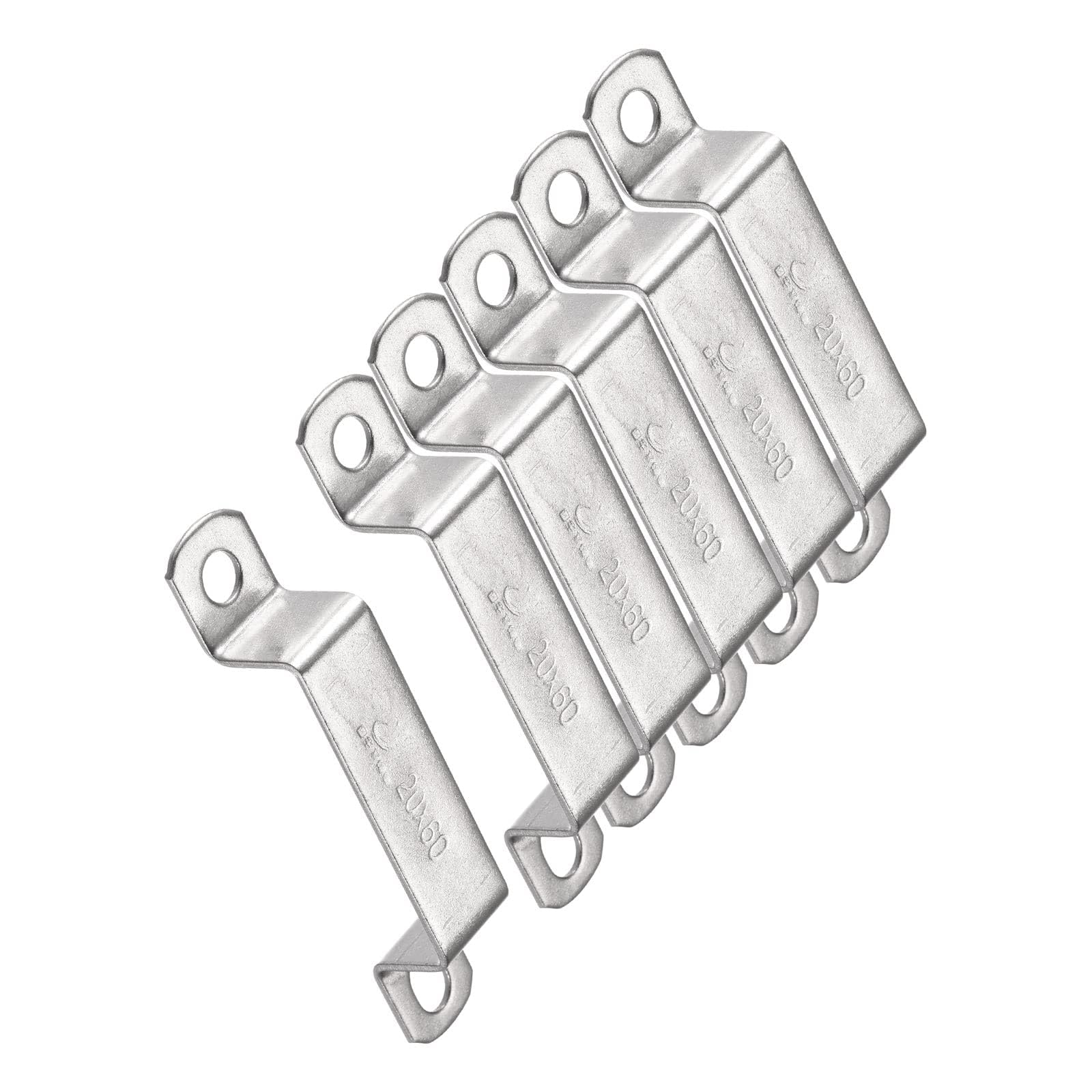 TOP-VIGOR 6Pcs U Shaped Connector Bracket 18 x 61.5mm 304 Stainless Steel for Door Closed Bar Holder Strut Channel and Fixing Tube Pipe Wire