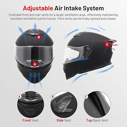 Miniatura 6 de DOT Casco de Motocicleta de Cara Completa Aprobado por DOT Casco de Carreras de Motocicleta de Calle Ligero para Adultos