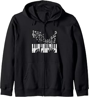 Keyboard Pianist Musician Piano Keys Gift Zip Hoodie