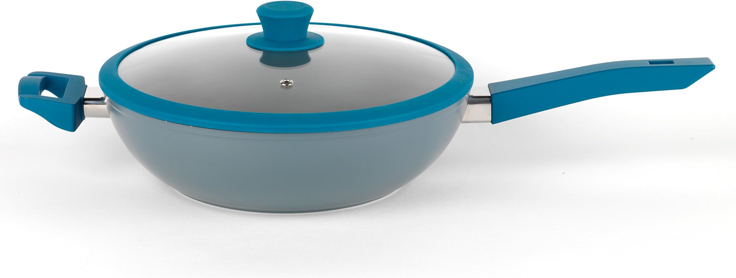Progress BW04959T Forged Aluminium Non Stick Wok, 28 cm, Teal