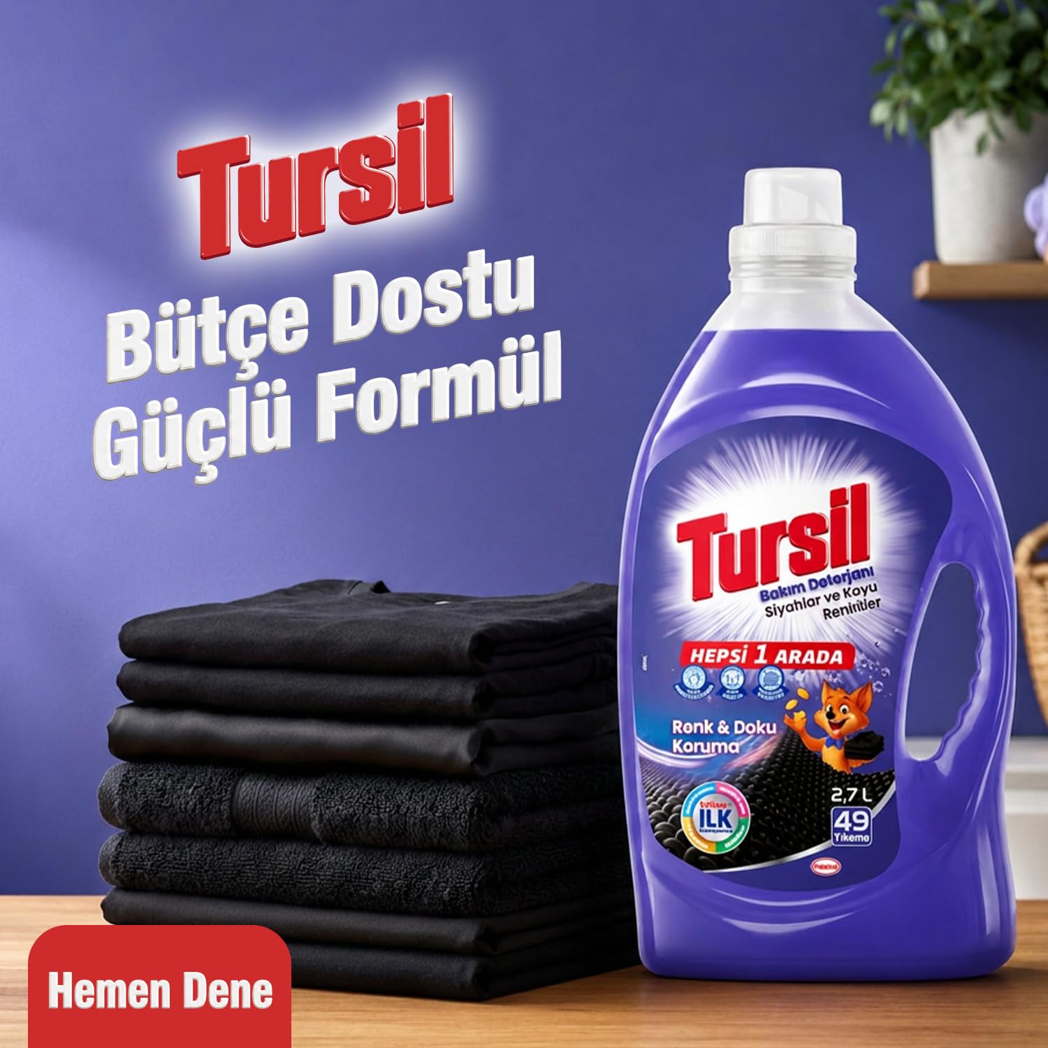 Tursil Bakım Deterjanı Siyahlar ve Koyu Renkliler 2.7L