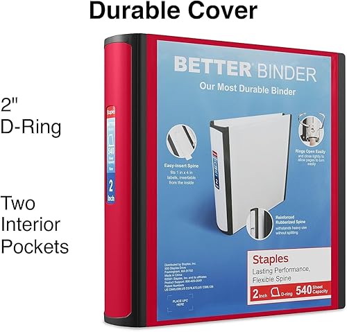 Miniatura 2 de Staples Better Binder, 2 pulgadas, color rojo