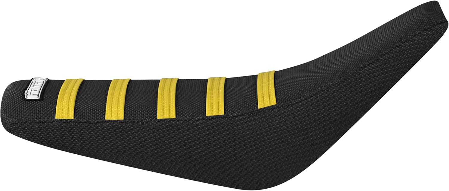 Enjoy Mfg Seat Cover - Compatible with Razor MX650 Dirt Rocket ebike #505 (All Black with Yellow Ribs)