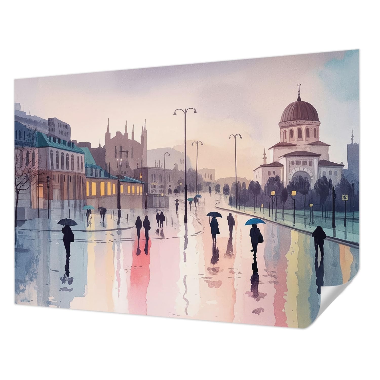 Papier peint auto-adhésif panoramique 208x146 cm résistant aux taches