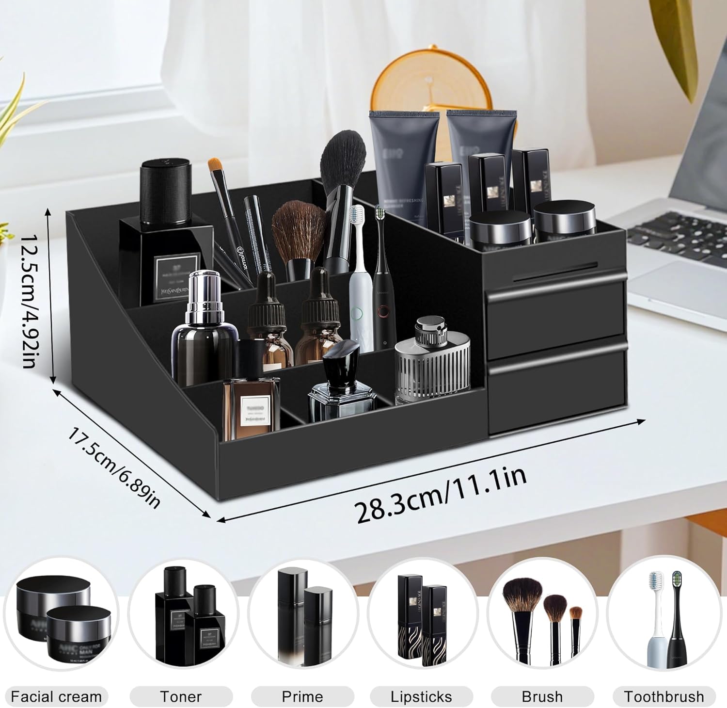 Mens Organizer,Cologne Organizer for Men,Perfume Organizer,Cologne Stand,Perfume Stand,Organizador de Perfumes,Bathroom Countertop Storage,Shelf for Bathroom Counter,Men Bedroom for Gifts - Image 2