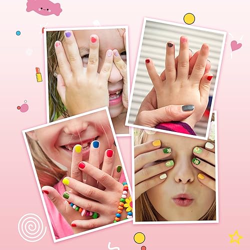 Miniatura 6 de Sets de Esmalte de Uñas para Niños TOMICCA, 18 Piezas 100% No Tóxico, Esmalte de Uñas a Base de Agua Fácil de Despegar y de Secado Rápido, Juego