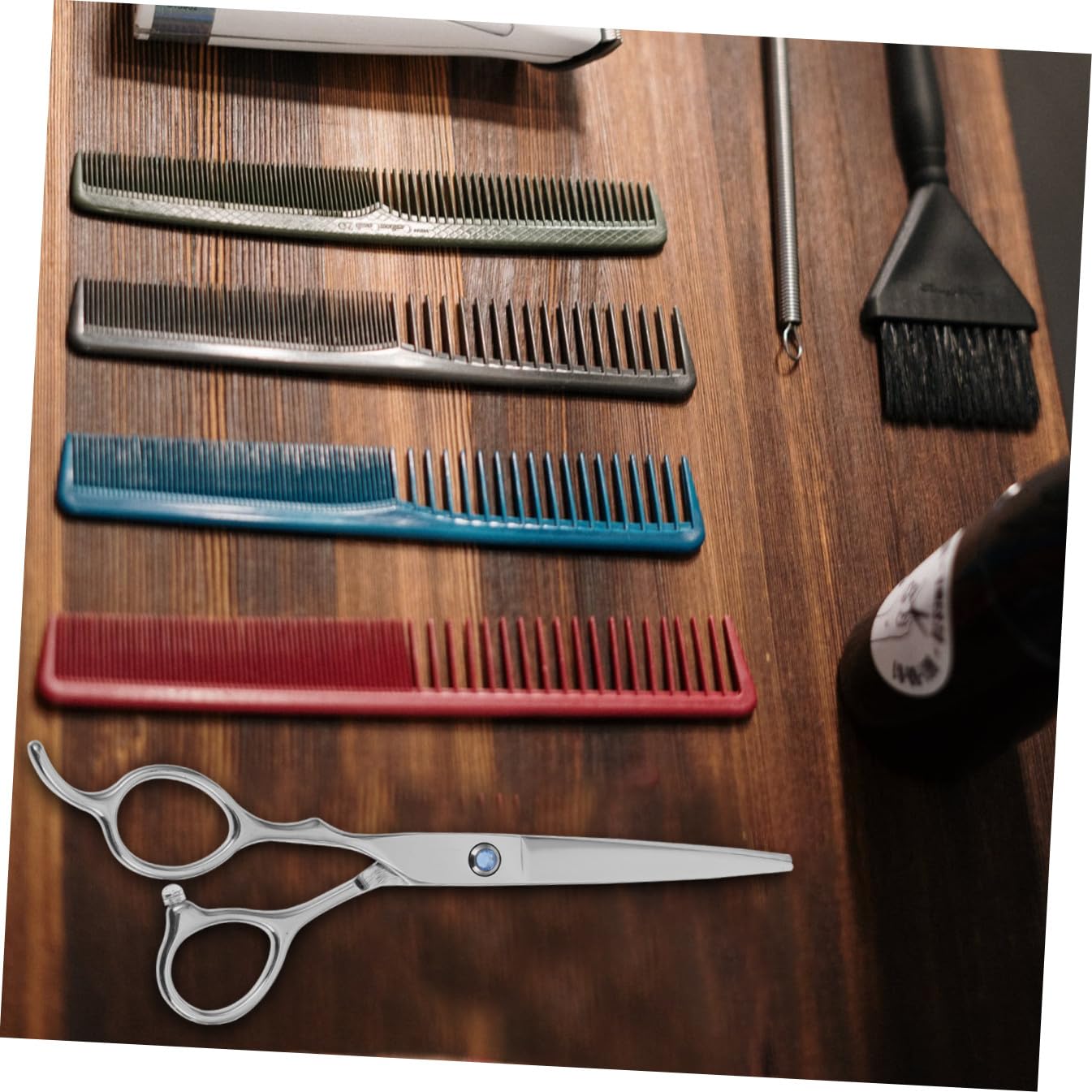 Zerodeko 2 pièces Ciseaux de Coiffure Gaucher Inoxydable Ciseaux Plats Dents pour Coupe Professionnelle et Confort Du Poignet