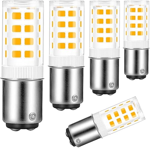 BA15D - Bombillas LED de doble contactobase de bayoneta CC de 120 voltios, 30 vatios-50 W, repuesto de 3000 K, bombillas LED de máquina de coser