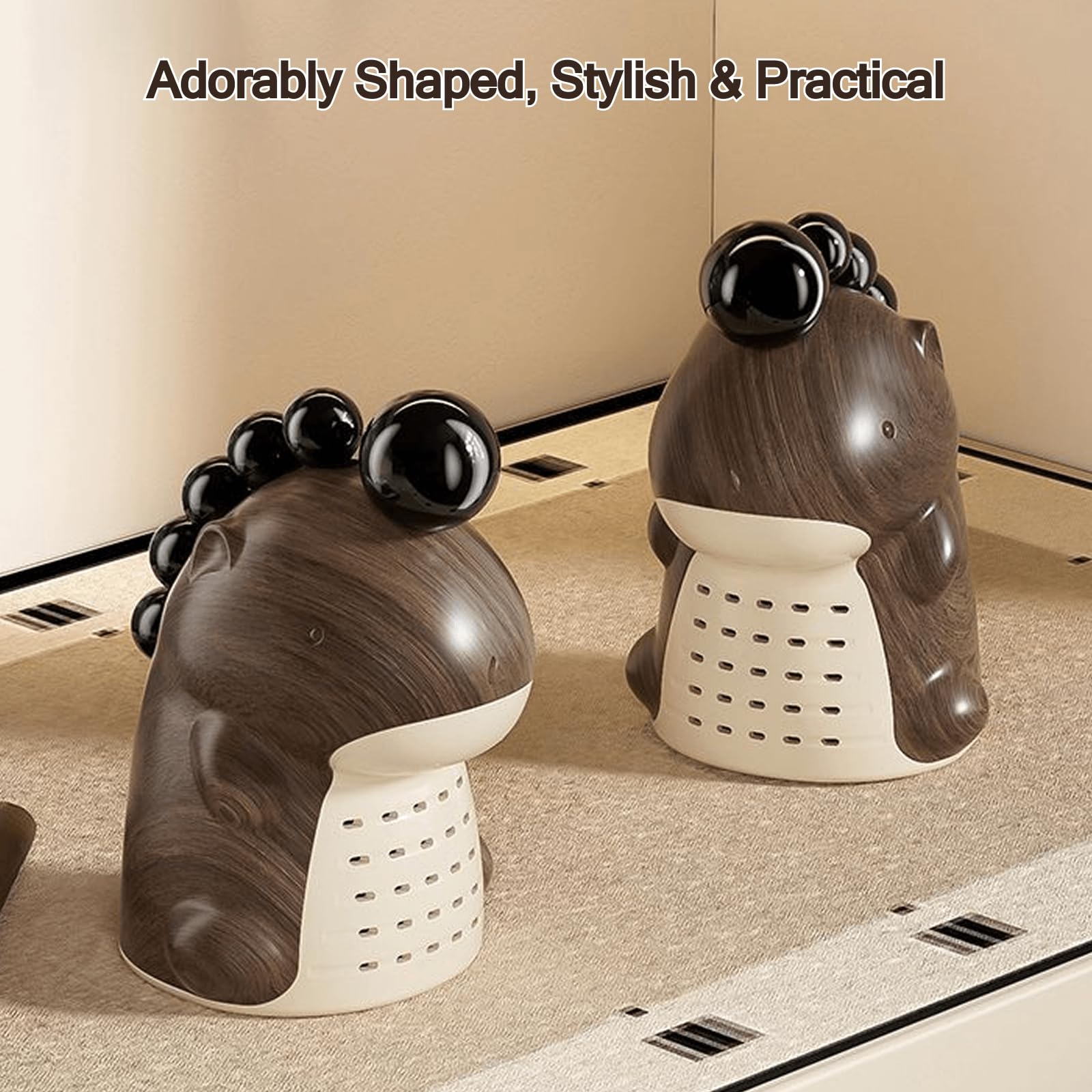 Dinosaur Theme Fruit Fork Set with Holder - 6 Stainless Steel Snack Picks for Parties, Charcuterie Boards & Kitchen Decor (1 Large + 5 Small Forks)