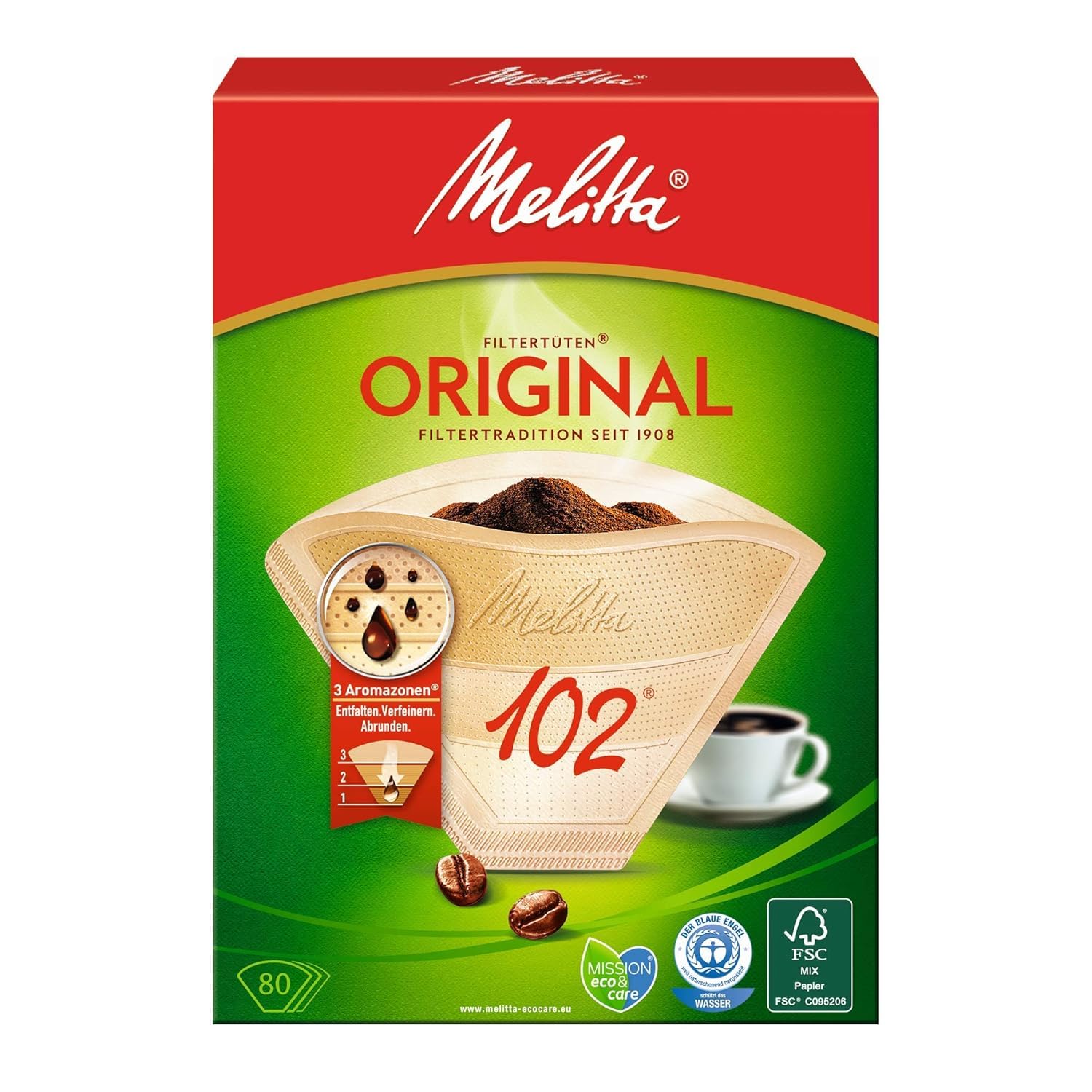 Melitta Two Cup Coffee Filter Paper: Pack of 80