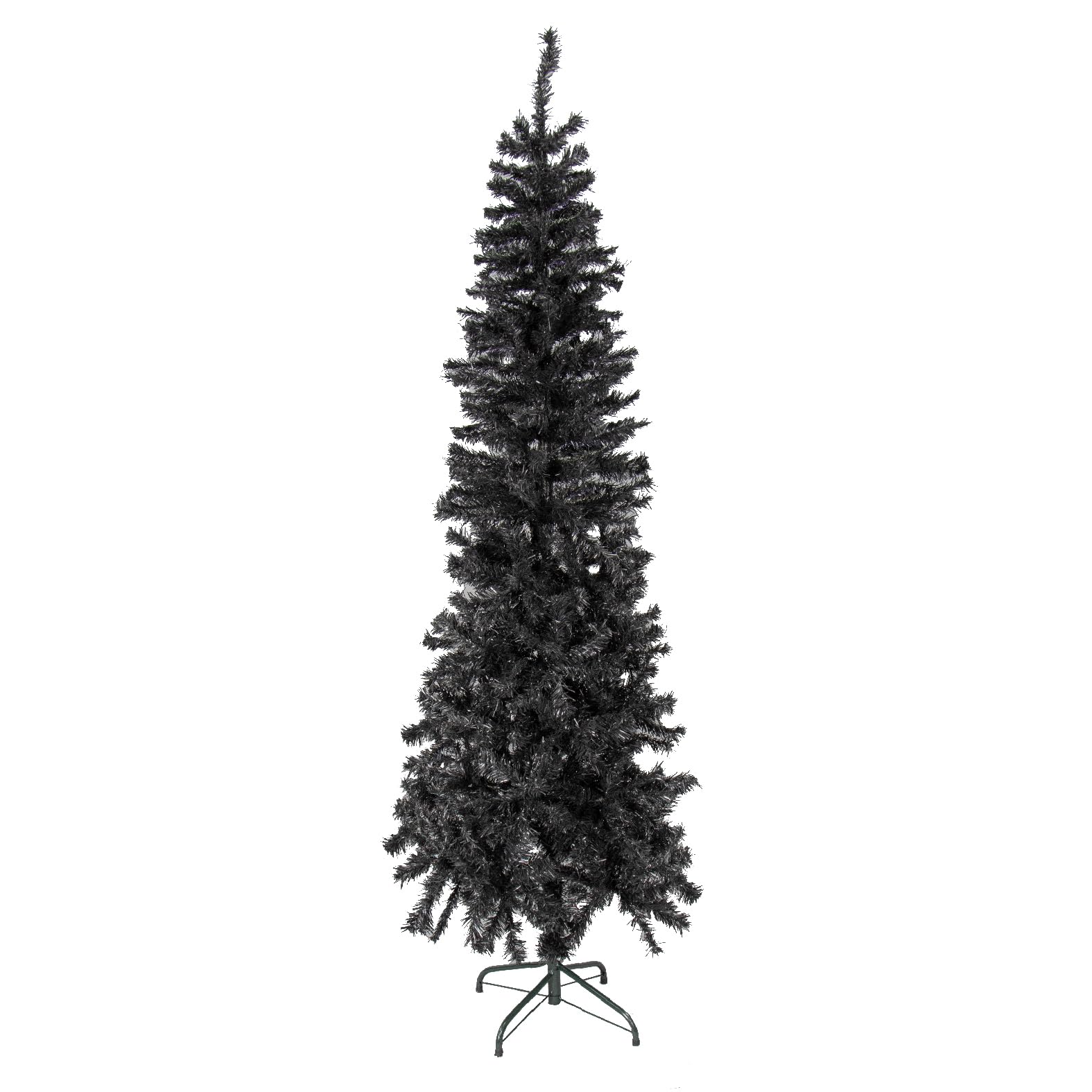 The Christmas Workshop Black 70630 6Ft Slimline Christmas Tree | Artificial Indoor Christmas Decoration | Includes Metal Christmas Tree Stand | 560 Tips