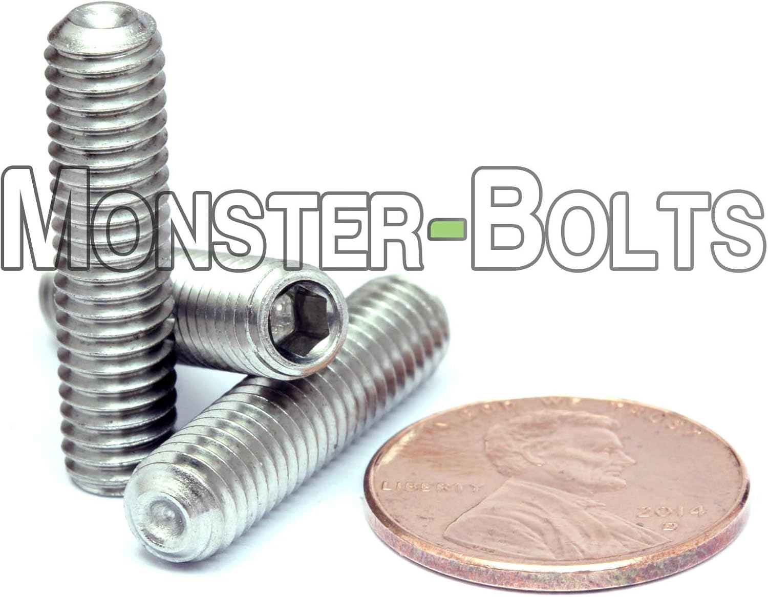 MonsterBolts - M6 x 25mm Cup Point Set Screws, DIN 916, Stainless Steel, 50 Pack
