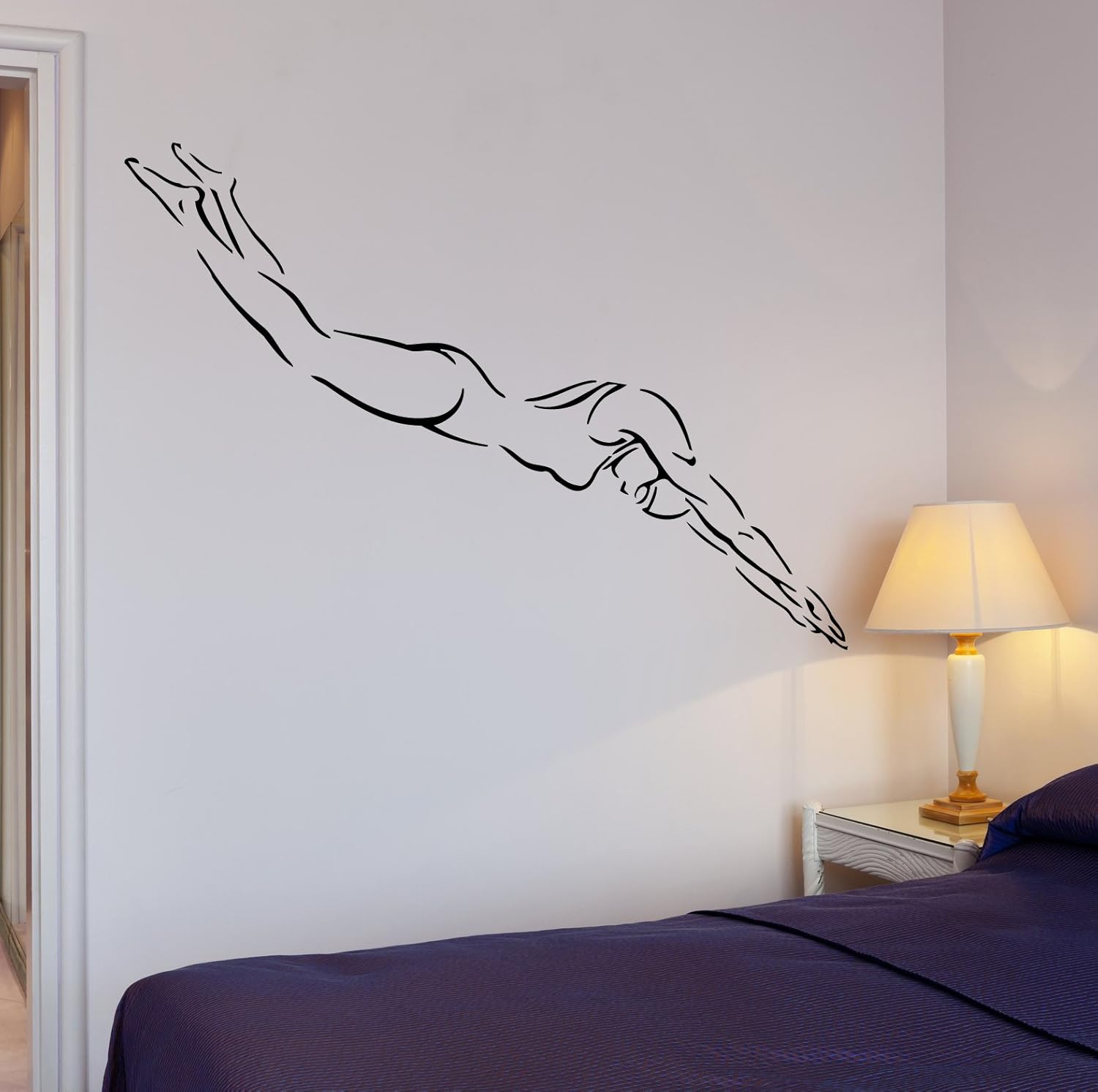 Vinyl Decal Wall Sticker Swim Swimmer Water Sport Girl Teen Cool Decor for Bedroom (z2751) Black