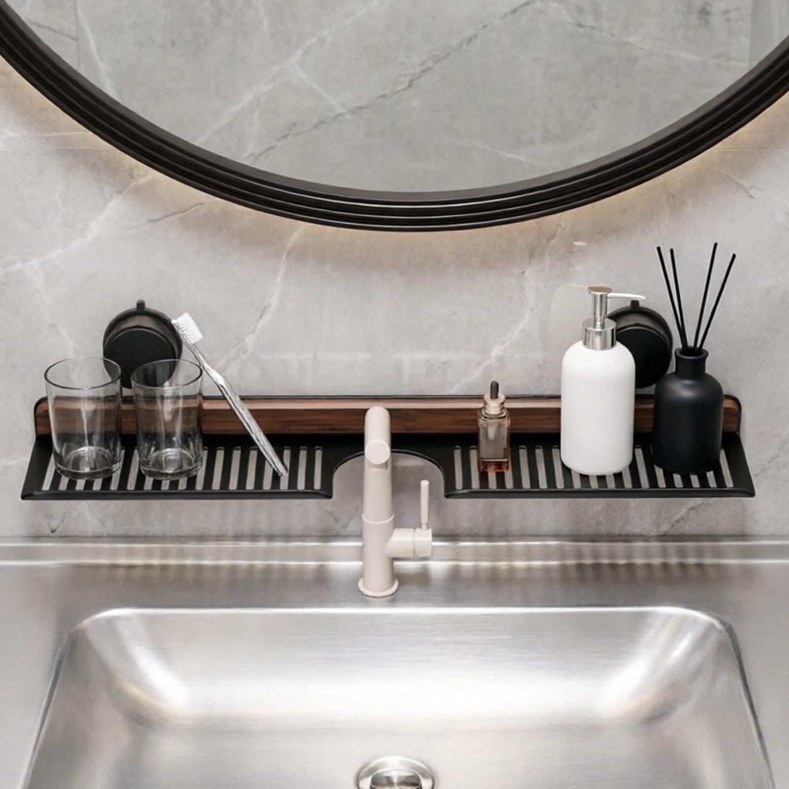 Estante De Baño Sobre El Lavabo Organizador Jabonera Con Para Grifo