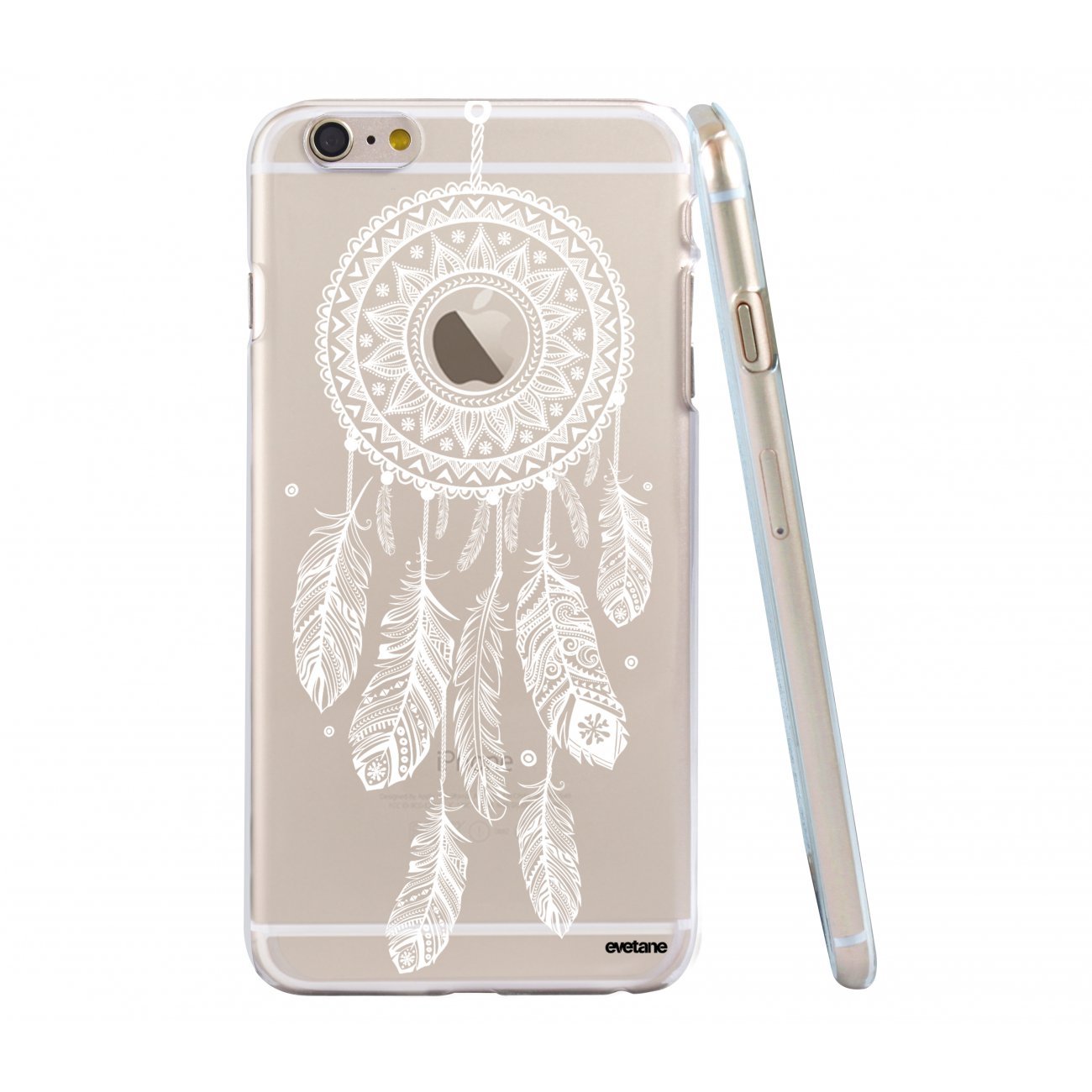 Evetane iPhone 6 Plus / 6S Plus Soft Silicone Case Cover Durable Thin Transparent Reve White, White Dream Catcher - Image 3