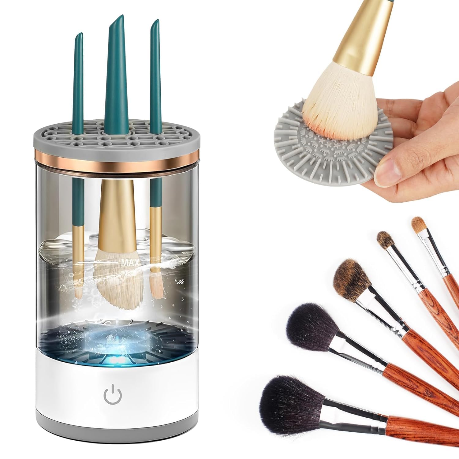 Trendegic Portable Automatic Electric Makeup Brush Cleaner Machine Bush Washer Cosmetic Paint Brush Spinner Cleaner with USB Cable for Makeup Brush Makeup Foundation Sponge Powder Puff Blender (1 PC)-picture-26