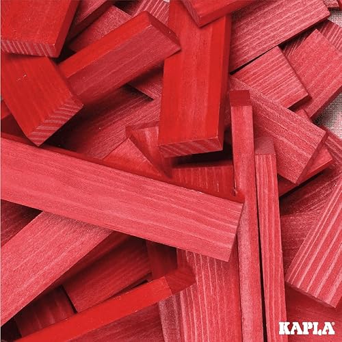 Miniatura 3 de KAPLA 40 cuadrados rojos – Juego de construcción de madera – 40 tablones de construcción de color rojo – para mayores de 3 años