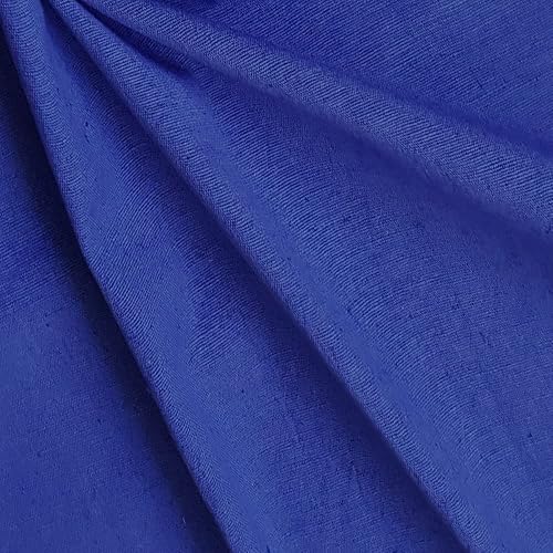 Fabric Mart Direct Blu Reale Lino 100% cotone Tessuto al metro, 107 cm or 42 inc