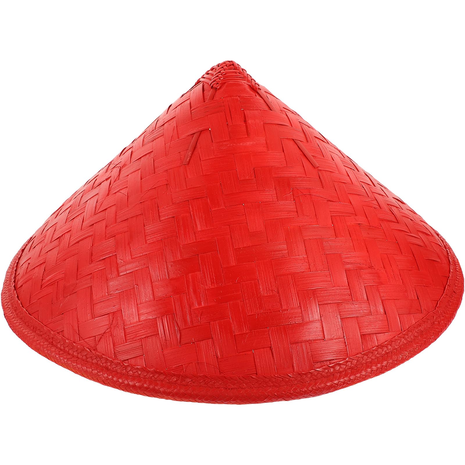 POPETPOP Bambù Rosso Cappello Conico Giapponese per Cosplay Samurai