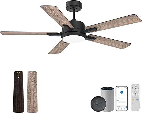 52 Smart Ceiling Fans with Lights Remote,Quiet DC Motor,Outdoor Indoor