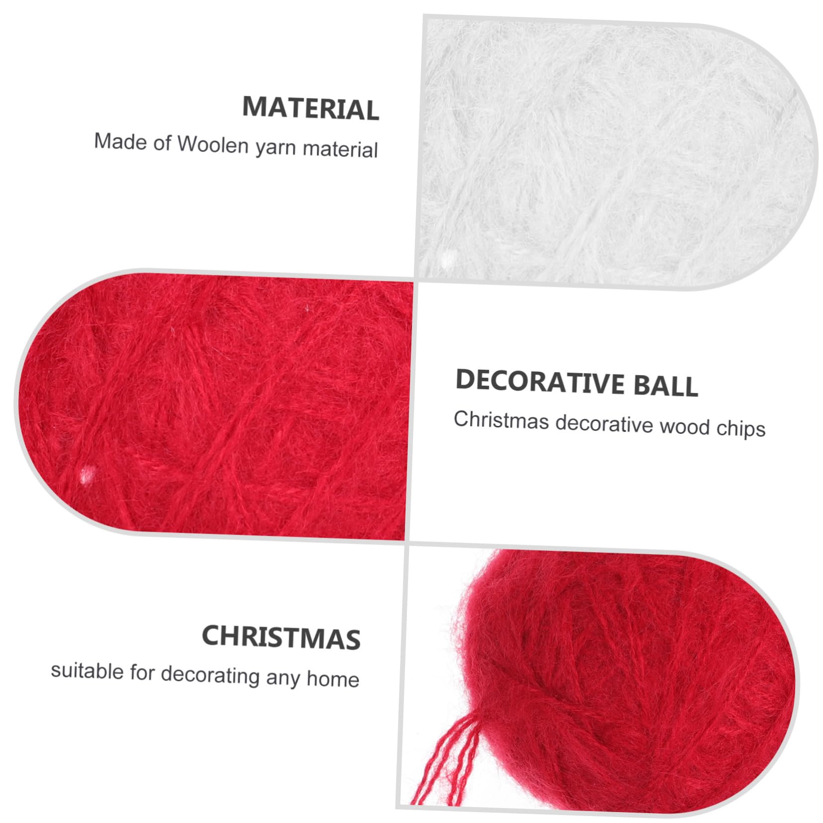 Cabilock 6 Sätze Wollknäuel Weihnachtsdekoration Weihnachtskugeln Lichterketten Aufblasbares Niedliches Raumdekor Weihnachtsbaumteppiche Weihnachtsbeleuchtung Herbstschmuck 10 Stück * 6