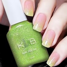 NovaCharm Lime Green Glitter Nail Polish 12ML, Sheer Green Shimmer Nail Polish Quick Dry, Jelly Glitter Nailpolish No UV Lamp Needed, Iridescent Sparkle Fingernail Polish for Women