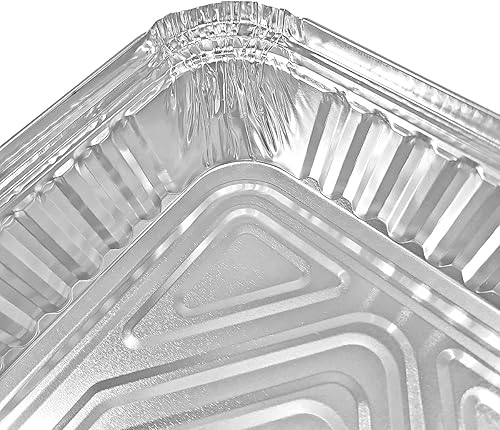 Miniatura 7 de PACTOGO Moldes desechables de papel de aluminio oblongos para hornear de 4 libras con tapas de tablero de 12 x 8 x 2 pulgadas - para preparación de