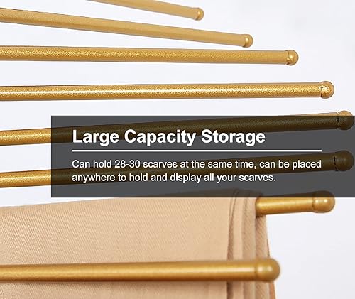 Miniatura 4 de Organizador grande de bufanda de pie para colgar en el suelo, soporte de exhibición de bufanda de metal, moderno, para atar cinturones, pantalones