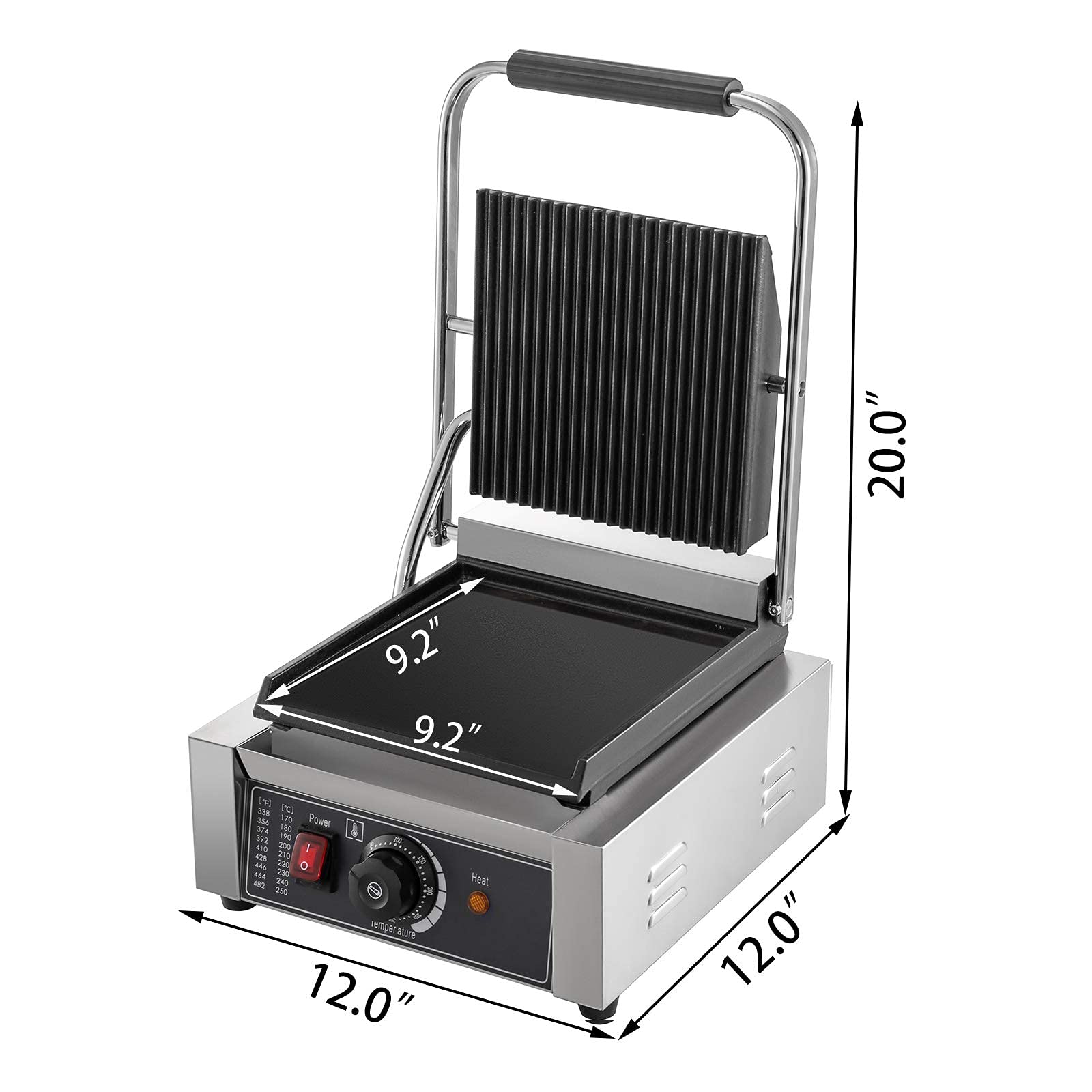 Komercyjna Prasa Panini Grill Elektryczna Prasa Do Kanapek Grill 1800 W Prasa Do Kanapek Toster Pojedyncze Głowice Prasa Do Grilla Panini Toster Komercyjna Maszyna Do Kanapek Do Kuchni