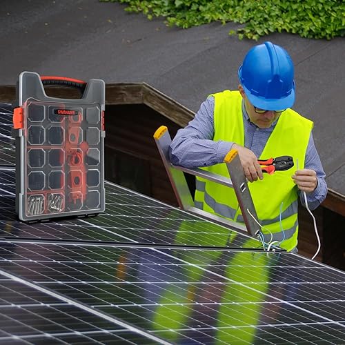 Miniatura 6 de Kit de herramientas de crimpado de conectores de panel solar con 1 crimpador, 15 pares de conectores y 1 llave inglesa, herramientas esenciales para