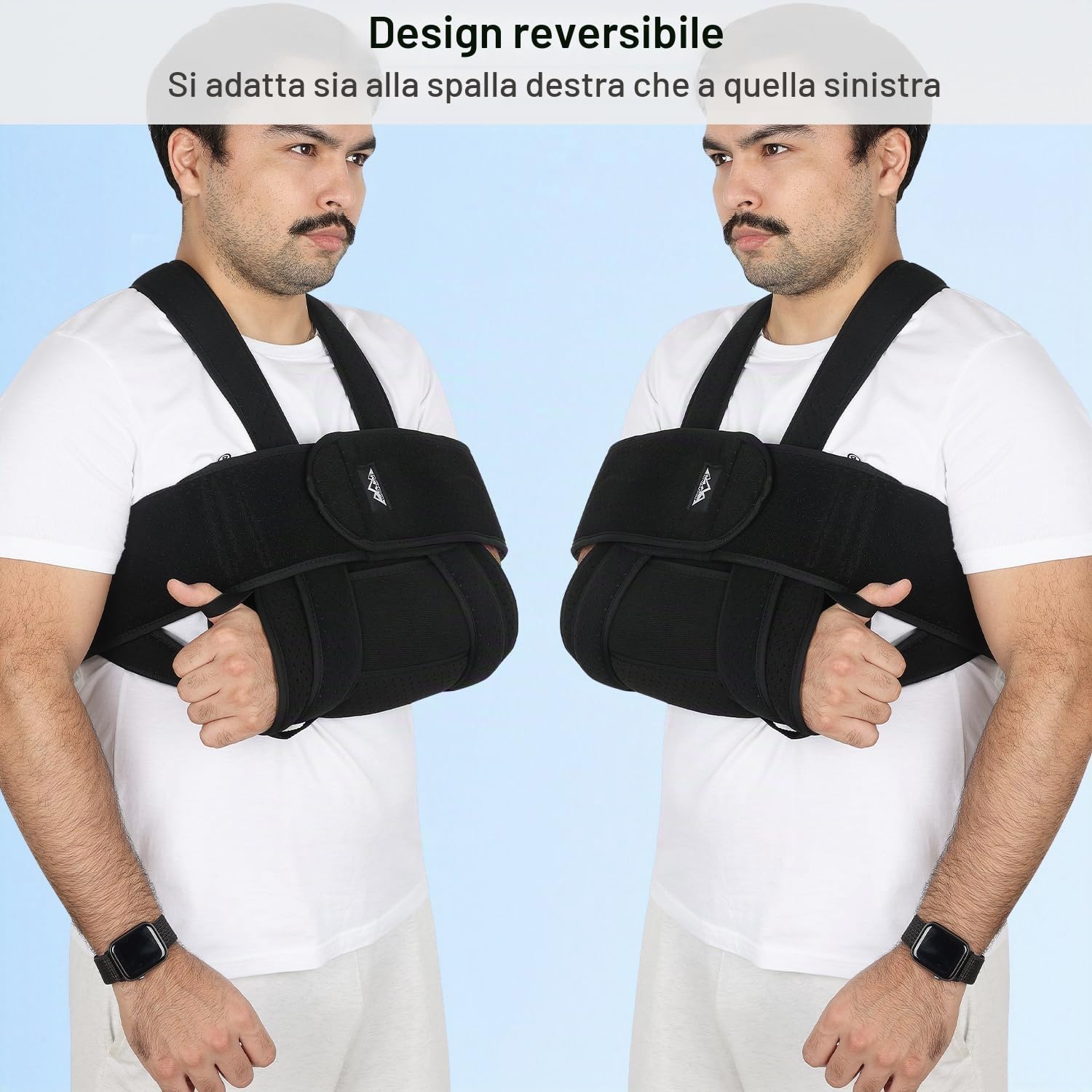 supregear Supporti per Spalle, Supporto Medico Regolabile per la Cuffia Dei Rotatori, Imbragatura Immobilizzante Traspirante, per la Dislocazione di Ossa Rotte e Fratturate (Misura Grande, Nero)