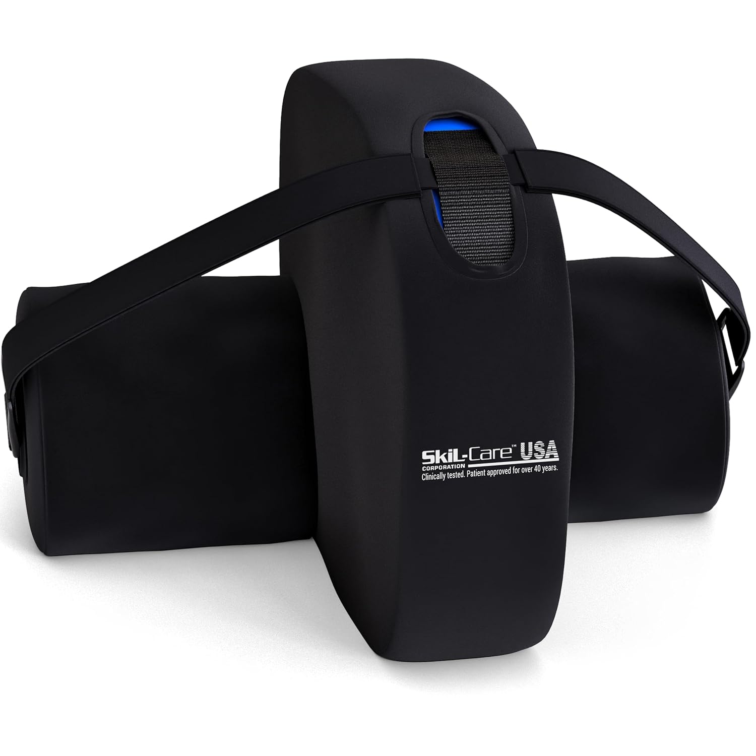 Skil-Care Abductor Pillow Cushion for Side Sleeping & Hip Alignment, 10”x14”x13”, Leg Support Cushion with Strap for Bed Positioning, Prevents Contracture & Abduction, Orthopedic Knee Pillow, 555060